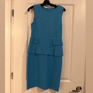 ST JOHN | Peplum Dress | Blue | Size 4